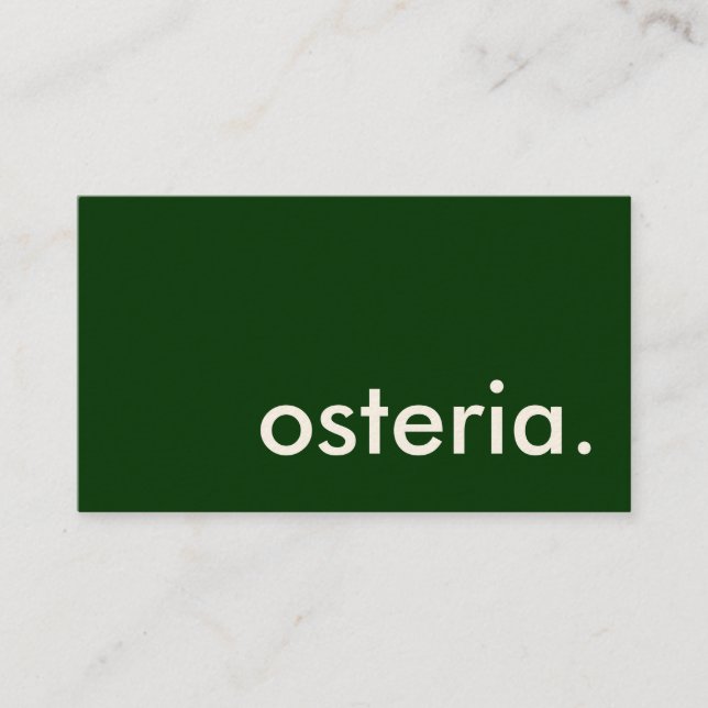 Carte De Visite osteria. (Devant)