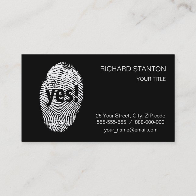 Carte De Visite Oui : empreinte digitale (Devant)