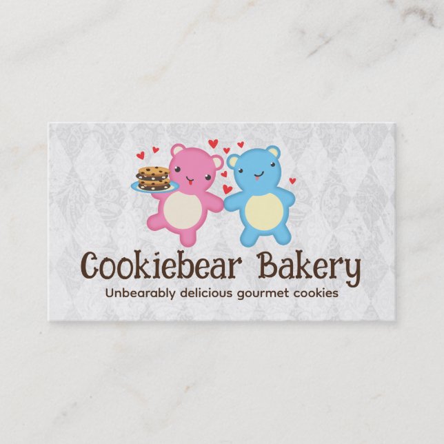 Carte De Visite Ours biscuits boulangerie pâtisserie pâtisserie bo (Devant)