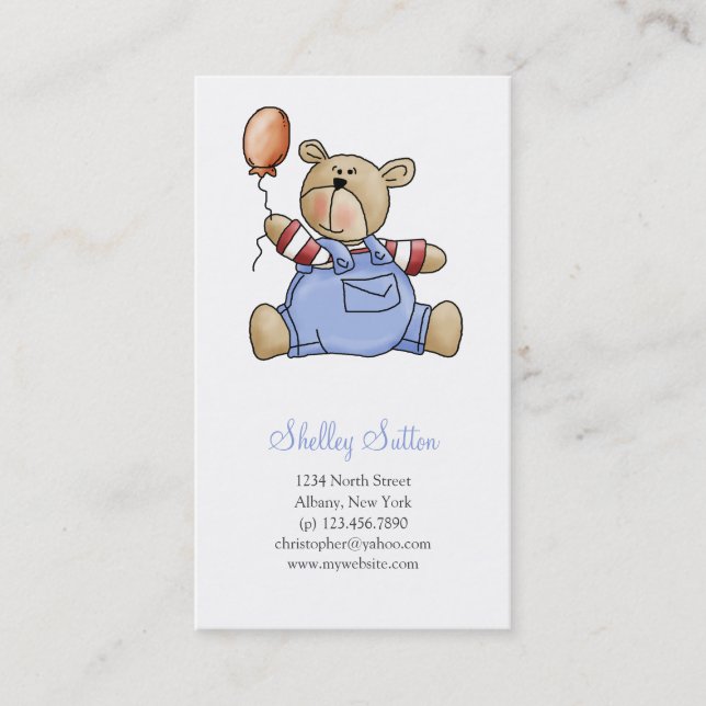 Carte De Visite Ours de Lil · Ballon de bébé (Devant)