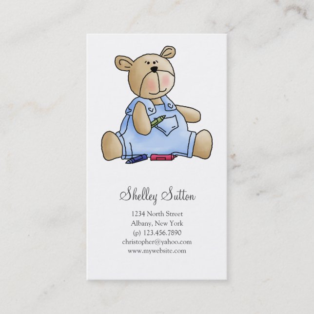 Carte De Visite Ours de Lil · Crayons de bébé (Devant)