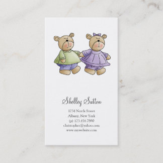Carte De Visite Ours de Lil · Le bébé jumelle le vert et le