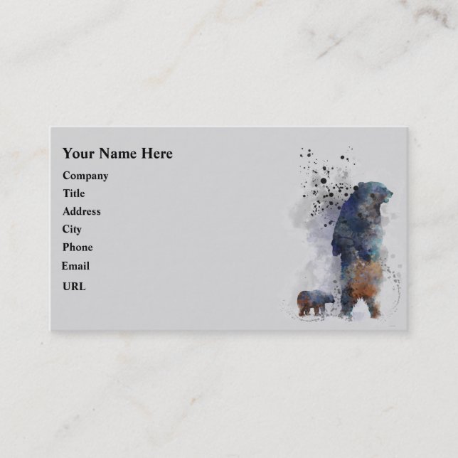 CARTE DE VISITE OURS ET SON BÉBÉ (Devant)