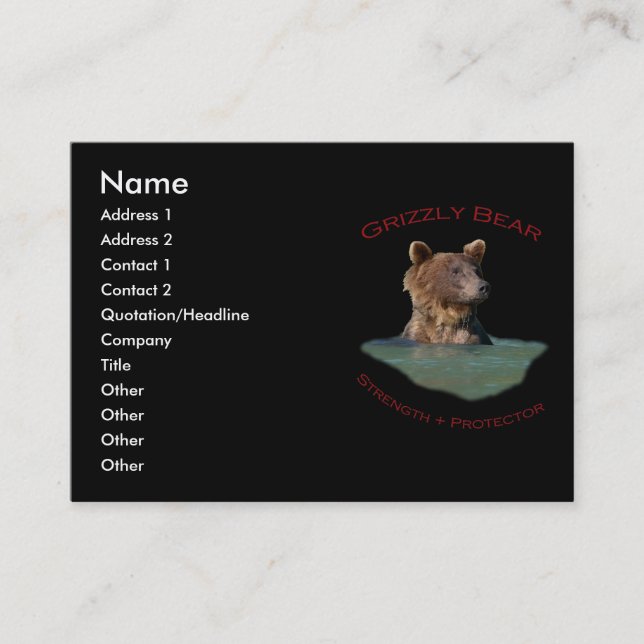 Carte De Visite Ours gris (Devant)