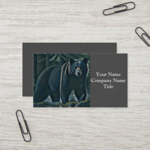Carte De Visite Ours Noir Majestueux De La Forêt Du Nord