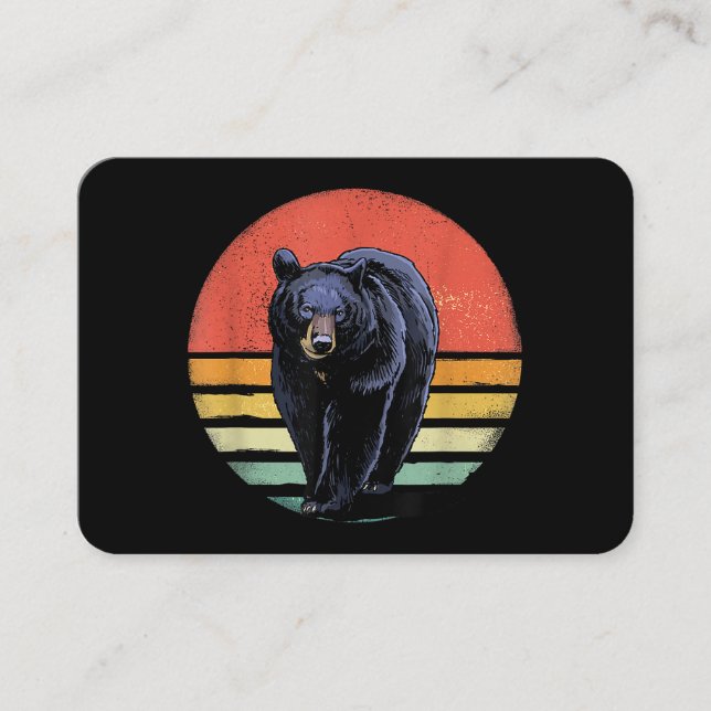Carte De Visite Ours noir Vintage (Devant)