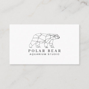 Carte De Visite Ours Polaire Origami Adorable - Ajoutez du Charme