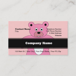 Carte De Visite Ours rose