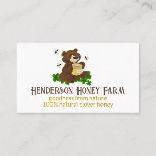 Carte De Visite Ours Whimsical Au Miel Jar Honey