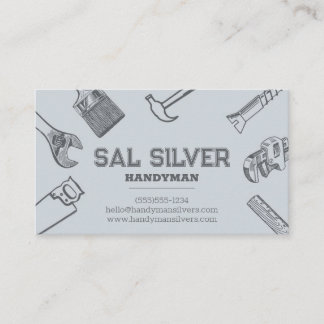 Carte De Visite Outil de construction manuel Silver