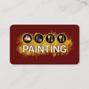 Carte De Visite Outil de peintre Tache de peinture dorée