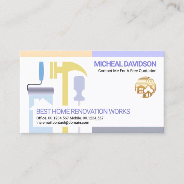 Carte De Visite Outil Handyman Creative Construction Handyman (Devant)