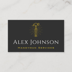 Carte De Visite Outil main marteau jaune Accueil Refroidissement R