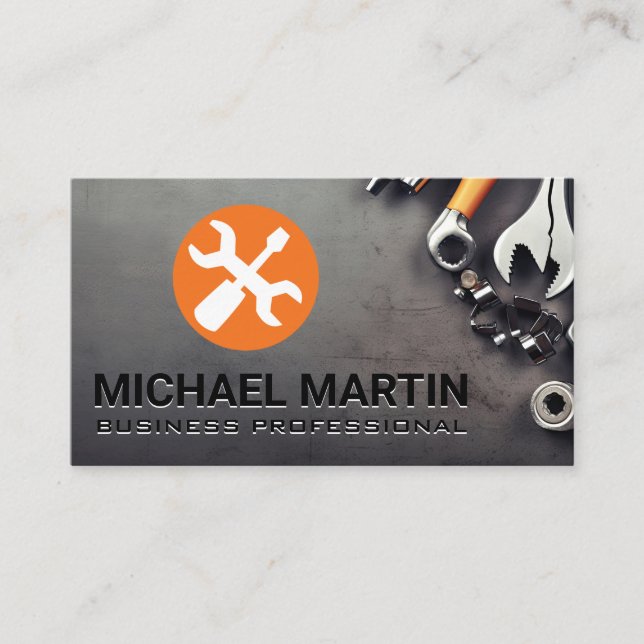 Carte De Visite Outils à main matérielle sur table (Devant)
