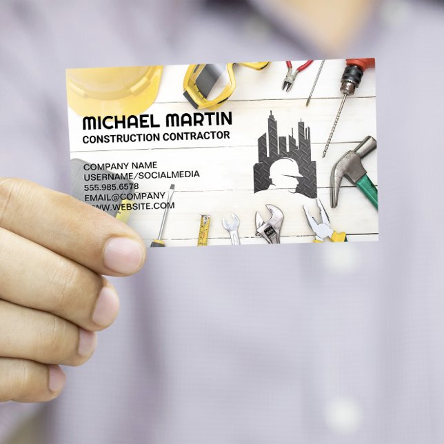 Carte De Visite Outils Builder | Logo de l'entrepreneur en constru (Créateur téléchargé)
