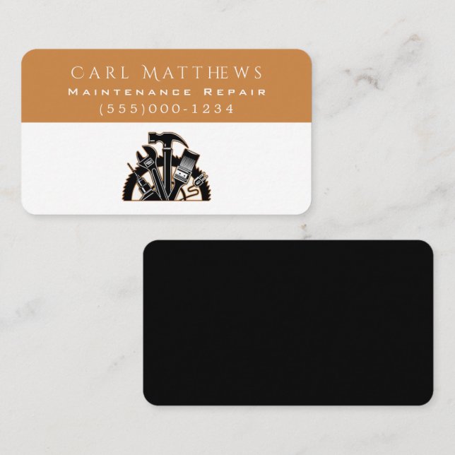 Carte De Visite Outils Conception Handyman Maintenance Service de  (Devant / Derrière)