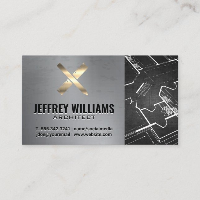 Carte De Visite Outils d'architecture | Plan directeur (Devant)