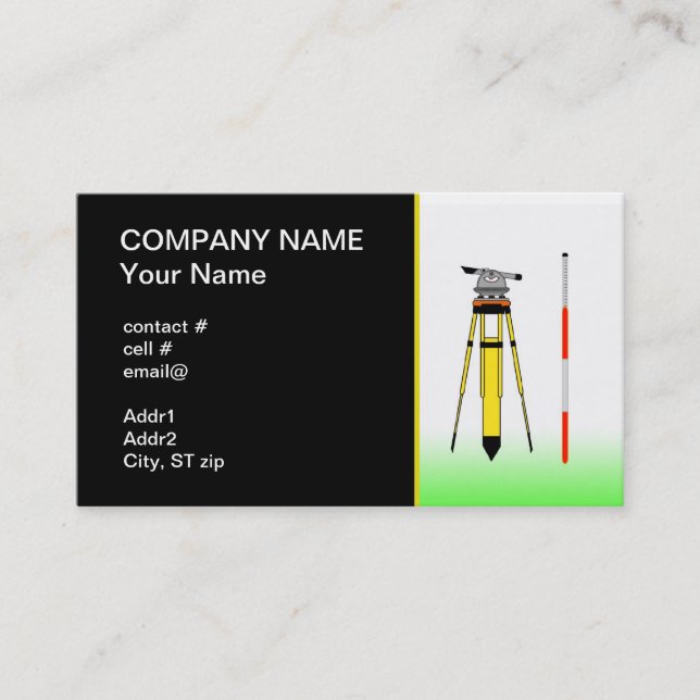 Carte De Visite outils d'arpenteur (Devant)