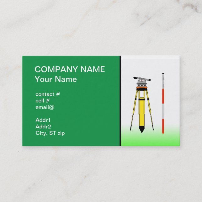 Carte De Visite outils d'arpenteur (Devant)