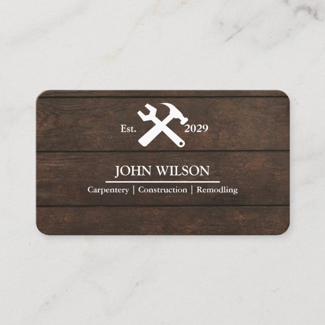 Carte De Visite Outils de charpentier constructeur professionnel m (Devant)