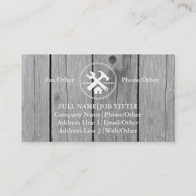 Carte De Visite Outils de charpentier pour constructeur profession (Devant)