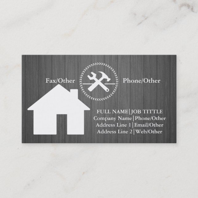 Carte De Visite Outils de charpentier pour les constructeurs profe (Devant)