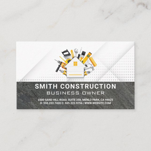 Carte De Visite Outils de construction | Bâtiments de propriétés | (Devant)