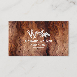 Carte De Visite Outils de construction de menuiserie en bois