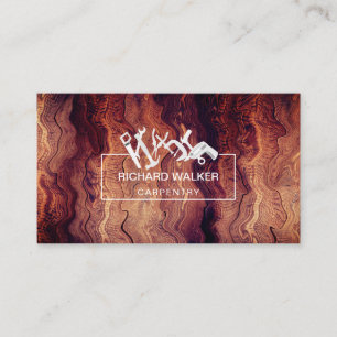 Carte De Visite Outils de construction de menuiserie en bois