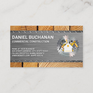 Carte De Visite Outils de construction Vie circulaire Acier et