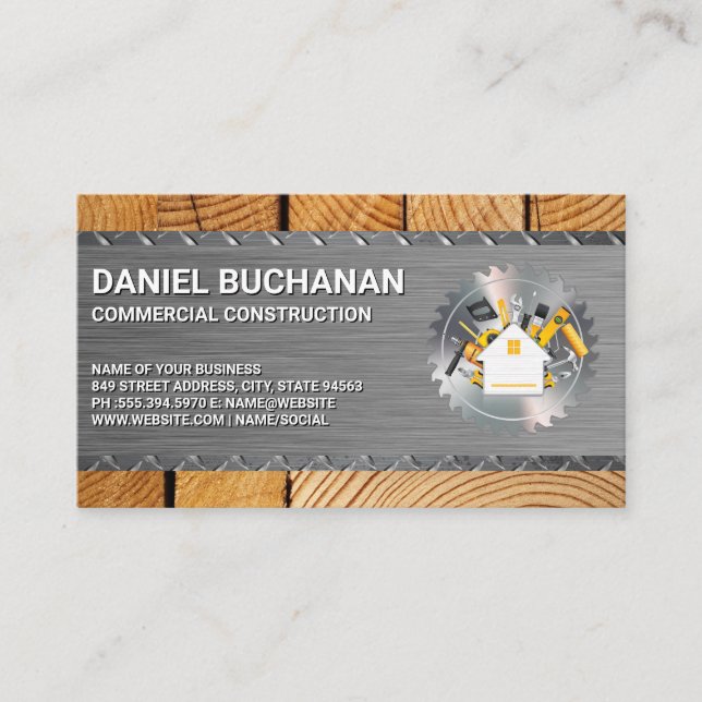 Carte De Visite Outils de construction | Vie circulaire | Acier et (Devant)