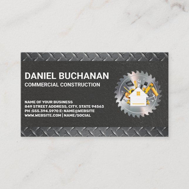 Carte De Visite Outils de construction | Vis circulaire | Acier (Devant)