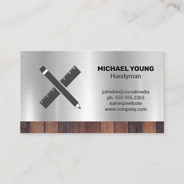 Carte De Visite Outils de création | Construction Builder | Bois m (Devant)