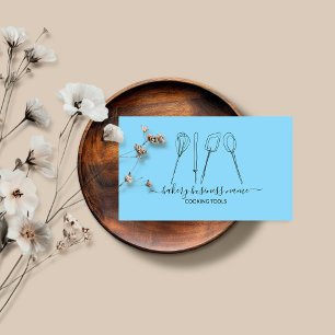 Carte De Visite Outils de cuisine boulangerie fait maison bleu