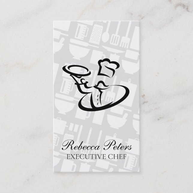 Carte De Visite Outils de cuisine | Culinaire | Serveur | Restaura (Devant)
