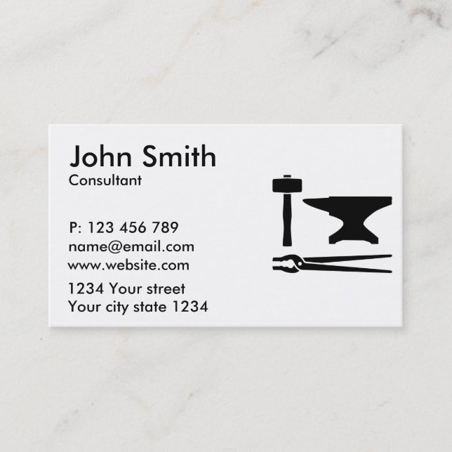 Carte De Visite Outils de forgeron (Devant)