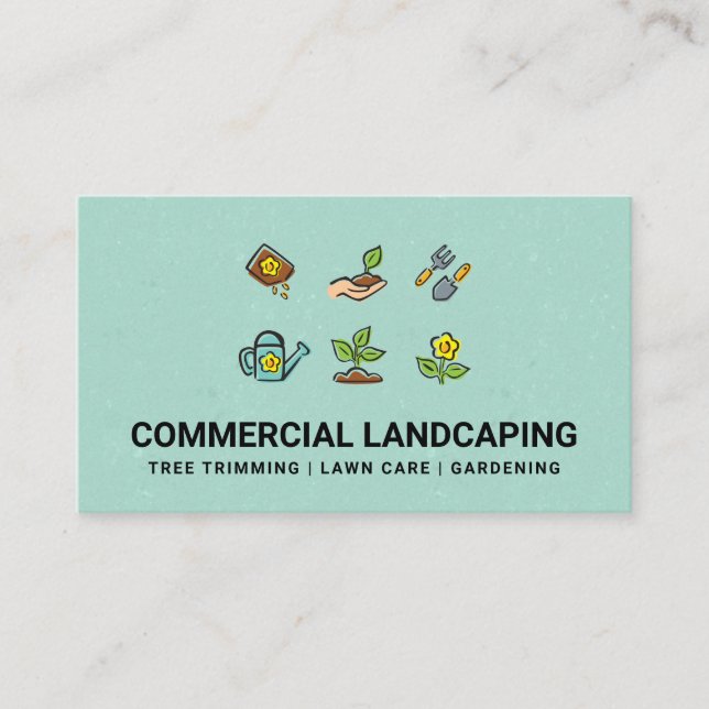 Carte De Visite Outils de jardinage (Devant)