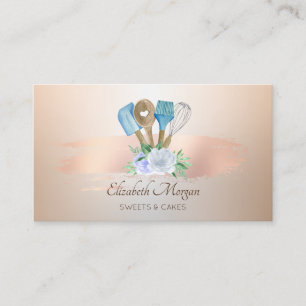 Carte De Visite Outils de main de boulangerie à trait de brosse en
