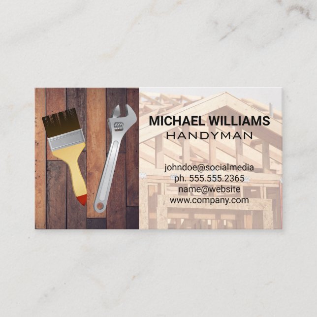 Carte De Visite Outils de matériel | Homme à tout faire | Chantier (Devant)