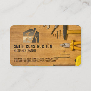 Carte De Visite Outils de menuiserie   Logo de construction