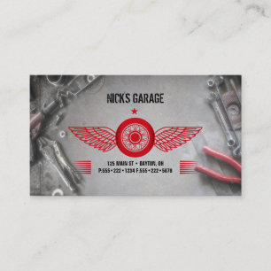 Carte De Visite Outils de moto automobiles Logo de garage de répar