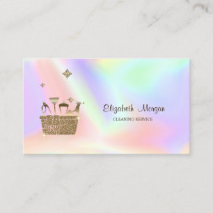 Carte De Visite Outils de nettoyage à paillettes holographiques pr