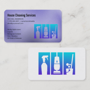 Carte De Visite Outils de nettoyage Services à domicile Femme