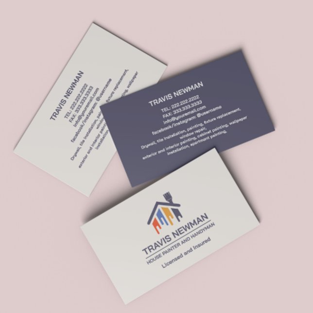 Carte De Visite Outils de peinture Outils de menuisier de menuiser (Créateur téléchargé)