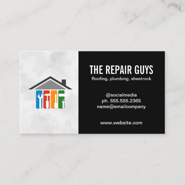 Carte De Visite Outils de réparation à domicile | Handyman | Const (Devant)