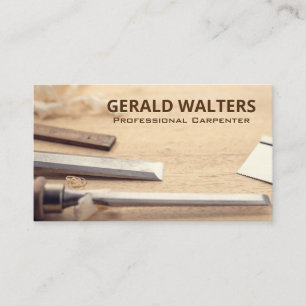 Carte De Visite Outils de travail en bois de charpenterie