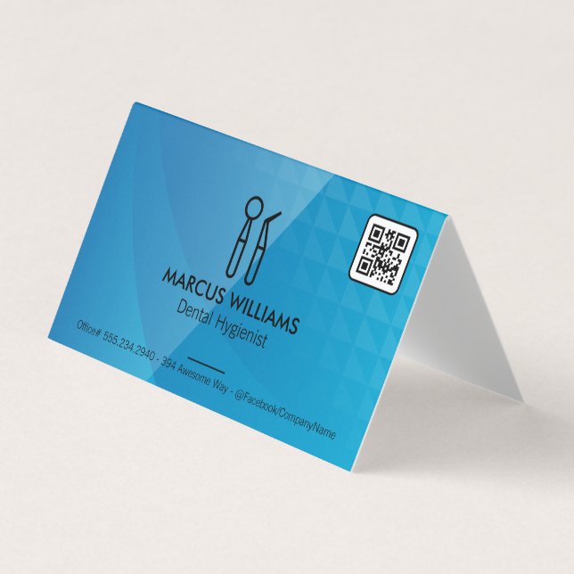 Carte De Visite Outils dentaires | Code QR (Devant)
