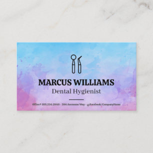 Carte De Visite Outils Dentaires Fond Aquarelle