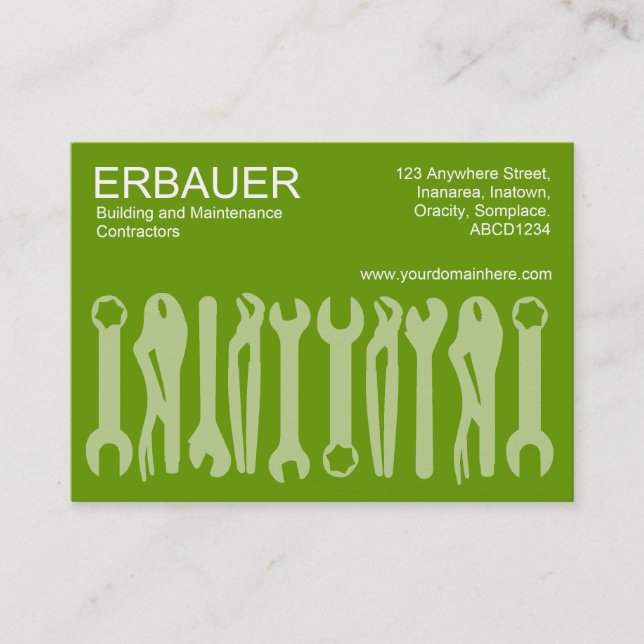 Carte De Visite Outils du commerce (Chubby) - Nuances de vert (Devant)