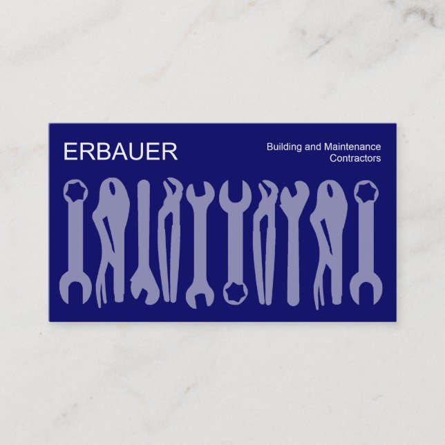 Carte De Visite Outils du commerce - Nuances de bleu (Devant)